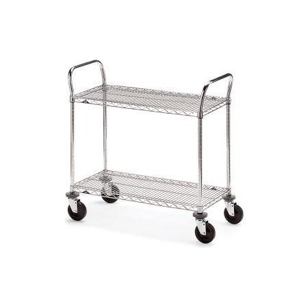 Metro Metro Wire Cart w/2 Shelves, 800 lb. Capacity, 60"L x 18"W x 39-1/2"H 5450400
